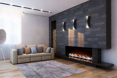Family room - contemporary family room idea in Kansas City