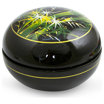 NOVICA Whispering Bamboo And Lacquered Wood Box