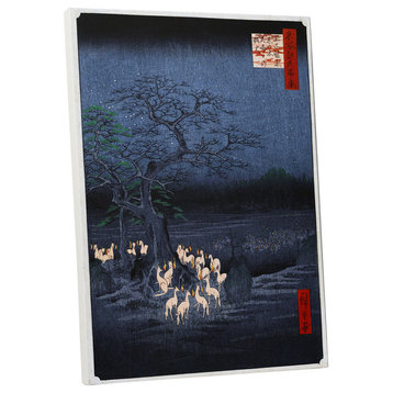 Hiroshige "Foxes Under Enoki Tree" Gallery Wrapped Canvas Wall Art