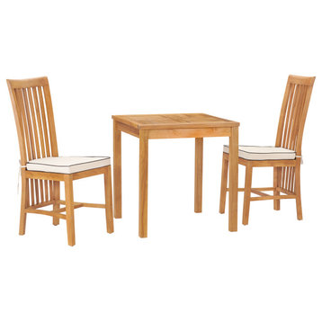Teak Wood Balero Intimate Bistro Dining Set including 27" Table and 2 Side Chair