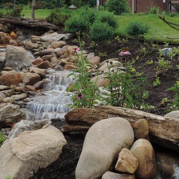 Natural Stream bed of the Pond-less water feature at Blueberry Falls on the Uni