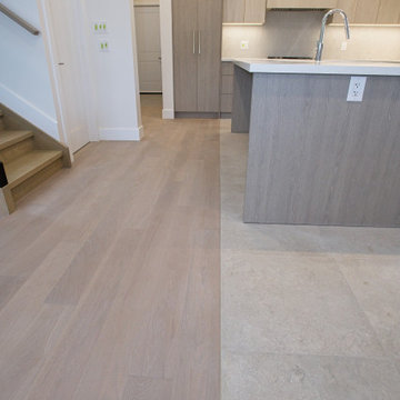 Kitchen Island beside Continuous Wood Flooring | Scarborough