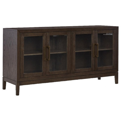 Ashley Furniture Burkhaus Modern Wood Dining Server in Dark Brown