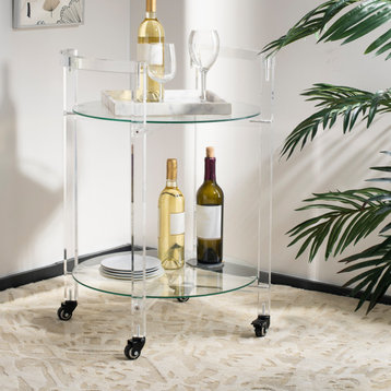 Safavieh Couture Jules 2 Tier Acrylic Bar Cart, Clear