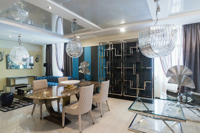 Photo of a transitional dining room in Moscow.