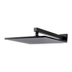 MEIR MATTE BLACK SQUARE WALL SHOWER W/300MM SHOWER ROSE W/400MM ARM SKU: MA0103 - Shower Heads and Body Sprays