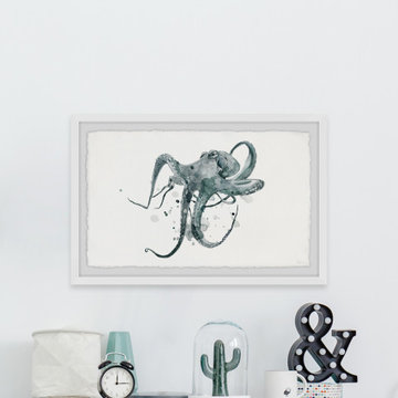 "Wondering Octopus" Framed Painting Print