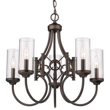 Quincy 5 Light Chandelier With Clear Glass Shade