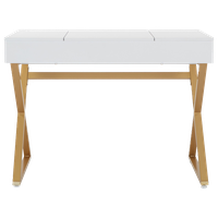 Juliette Vanity With White Top and Gold Legs