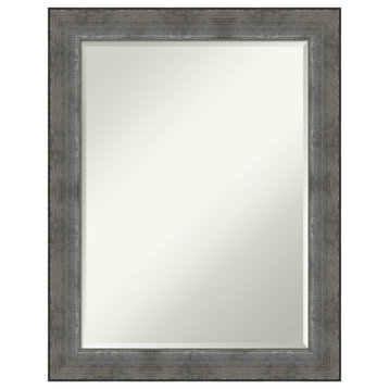 Forged Pewter Beveled Wood Wall Mirror 22 x 28 in.