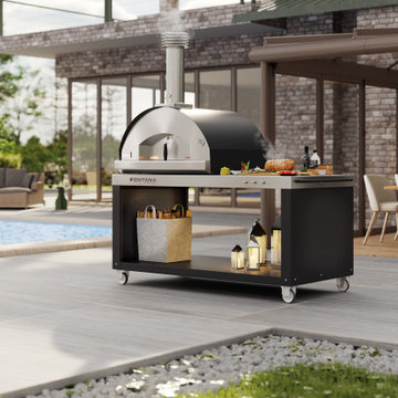 The Mangiafuoco Wood Countertop Pizza Oven + Pizza Desk
