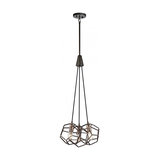 Raw Steel 3lt Chandelier - 3 x 100W E27