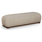 Meridian Furniture - Calum Upholstered Bench, Beige, Chenille Fabric, Brown Walnut Finish - Being a benchwarmer is quite the experience when you're seated on this Calum beige chenille fabric bench. This lovely bench has the bells and whistles your room is looking for, from its posh, comfy seat upholstered in soft chenille fabric to its classic shape. It's plump and cozy enough for snuggling up with a good book yet utilitarian enough to create a handy spot to sit while pulling on boots or shoes. Its solid wood frame adds durability to its midcentury modern design, making it quintessential for multiple spaces.