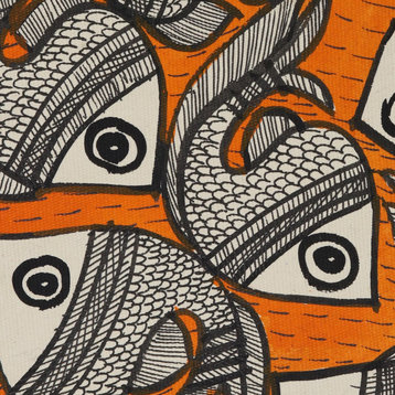 Novica Madhubani Painting Fish Harmony (20.5X29)
