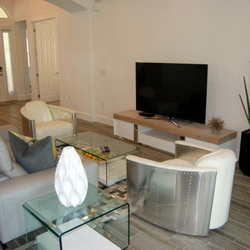 Contemporary, Warm with Rustic touches