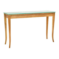 Classic Shaker Flare Leg Glass Top Sofa Table - Side Tables And End Tables