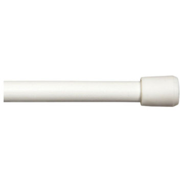 Kenney™ KN630/1 Strafford Spring Tension Curtain Rod, White, 18" - 28"