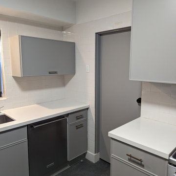 Modern Kitchen Remodel Done in a Haze SuperMatte Slim Shaker Door
