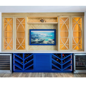 A True Entertainment Center - Media and Wine Storage with Refrigerator