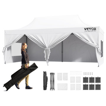 VEVOR Pop Up Canopy Tent Outdoor Gazebo Tent 10x20' With Sidewalls and Bag White
