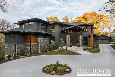 Example of a trendy exterior home design in Kansas City