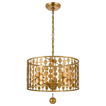 Crystorama Layla 5-Light Antique Gold Chandelier