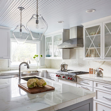 Unique Beadboard Ceiling and Two Islands