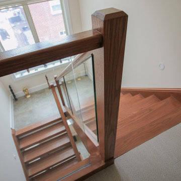 Project #78 | Modern Wood Staircase with Glass Panels