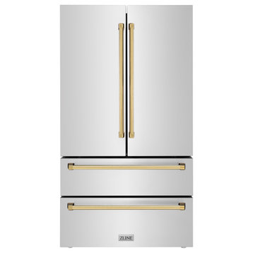 ZLINE 36" French Door Refrigerator With Ice Maker, Stainless RFMZ-36-G