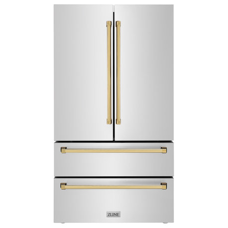 ZLINE 36" French Door Refrigerator With Ice Maker, Stainless RFMZ-36-G