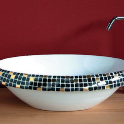 LVT 100 Impero Nero Hand Painted Vessel Bathroom Sink - Bathroom Sinks