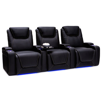 Seatcraft Pantheon Home Theater Seating, Black, Row of 3