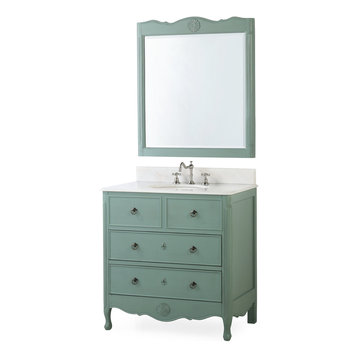 34" Cottage Look Daleville Bathroom Sink Vanity, Matching Mirror