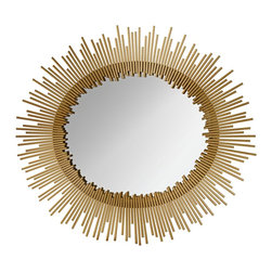 Universal Lighting and Decor - Orwell Gold Leaf 32"x35" Sunburst Wall Mirror - Wall Mirrors