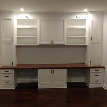 Home Office Double Desk and Wall-to Wall Storage
