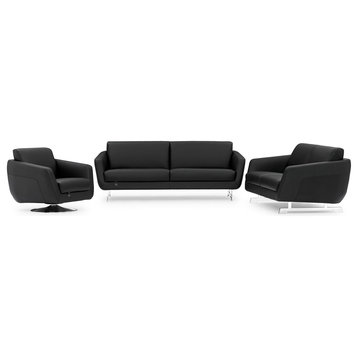 Modern Armondo Sofa Set, Black