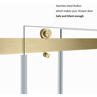 Spezia Double Sliding Frameless Shower Door, Brushed Gold, 60" W X 76" H