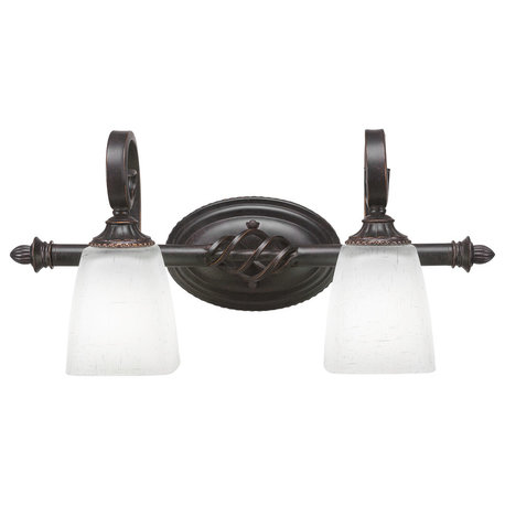 Elegante 2-Light Bath Bar, White Muslin