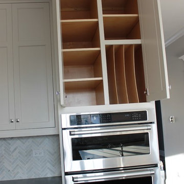 White Inset Cabinets with Glass