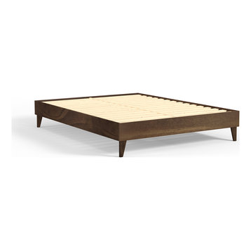 Wooden Platform Bed Frame - Multiple Finishes Available, Walnut, Queen