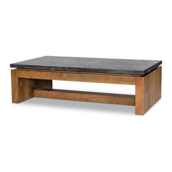 ZINHOME - Kenneth Coffee Table-Polished Black - Coffee Tables