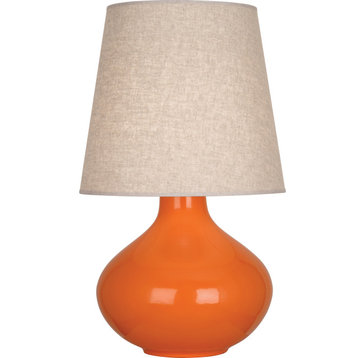 June Table Lamp, Buff, Pumpkin