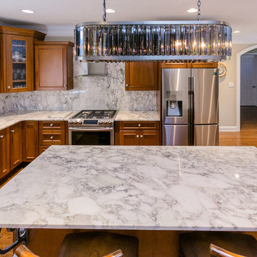 Kitchen with Premium Super White Polished Stone