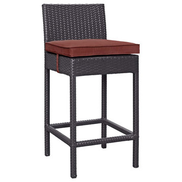 Convene Outdoor Bar Stool - Synthetic Rattan Aluminum Frame Weather-Resistant