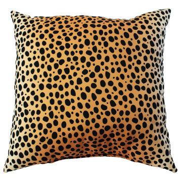 Cheetah Print Decorative Pillow, Natural, 16x16