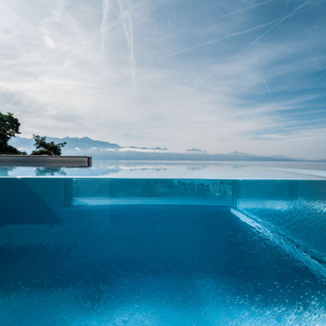 Spa inox, bois et verre