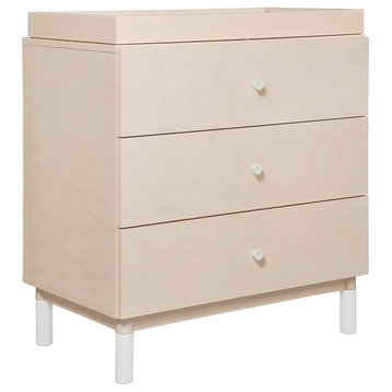 Babyletto Gelato 3 Drawer Wooden Dresser with Removable Changing Tray in Natural
