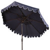 Safavieh Venice Single Scallop 9' Crank Umbrella, Navy/White