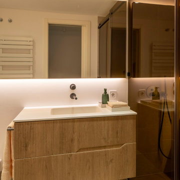 Glass Shower and Wood Vanity Bathroom, Lisbon