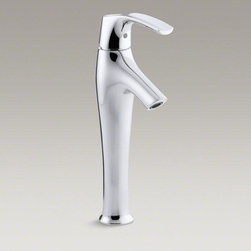 KOHLER Polished Chrome Symbol&reg; Tall Single-hole Bathroom Sink Faucet With Lever - Bathroom Sink Faucets
